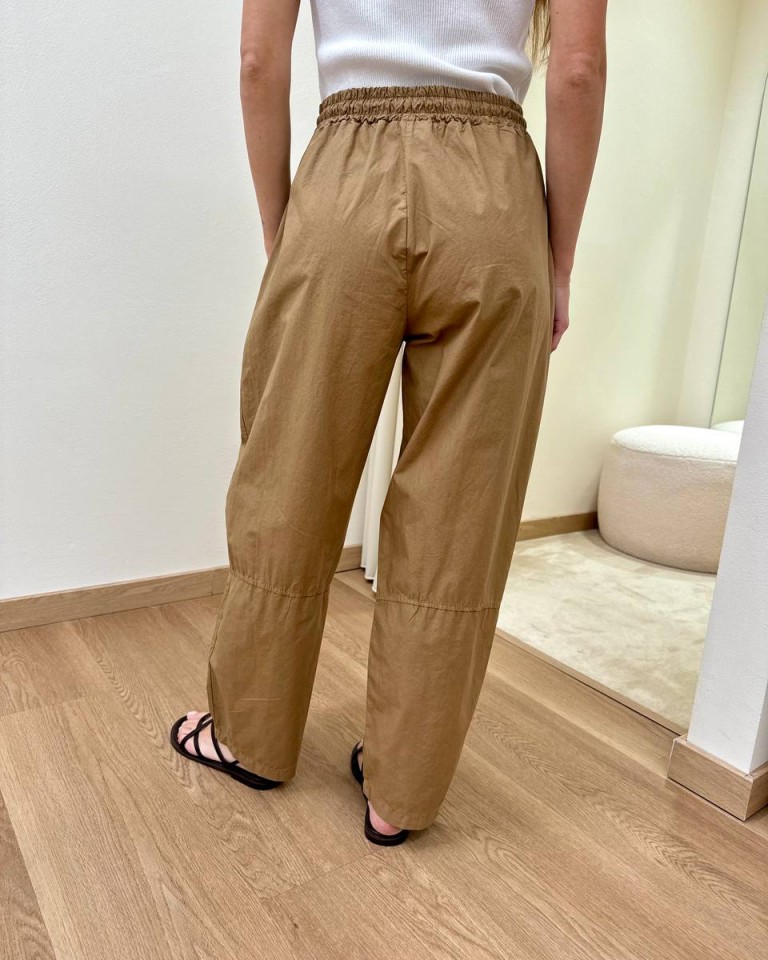 Pantalone balloon con coulisse cammello Susy Mix Shop Online Pantalone balloon con coulisse cammello Susy Mix
