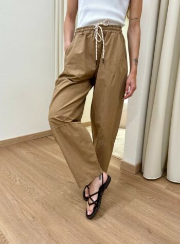Shop Online Pantalone balloon con coulisse cammello Susy Mix