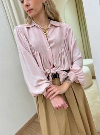 Shop Online Camicia fluida con arricciatura rosa antico Susy Mix