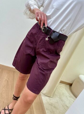 Shop Online Bermuda cotone con cintura vino Susy Mix