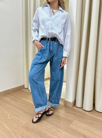 Shop Online Pantalone barrel denim con cintura Susy Mix