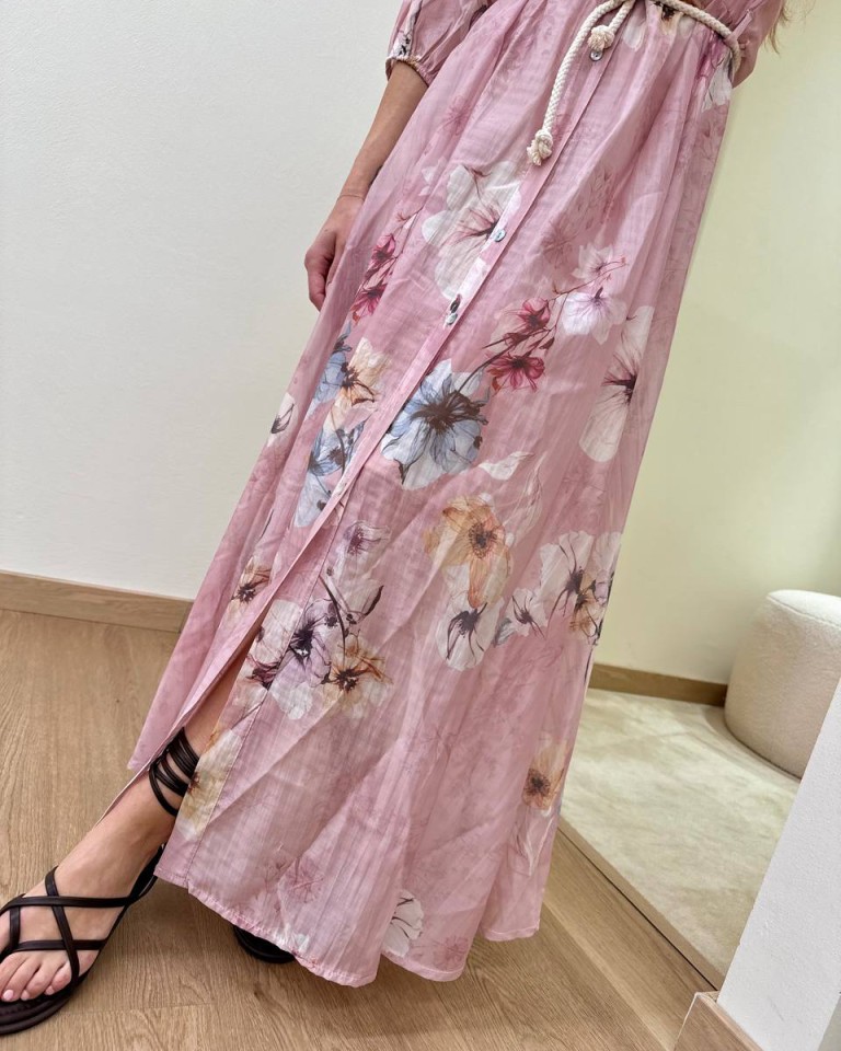 Vestito chemisier fantasia floreale rosa Susy Mix Shop Online Vestito chemisier fantasia floreale rosa Susy Mix
