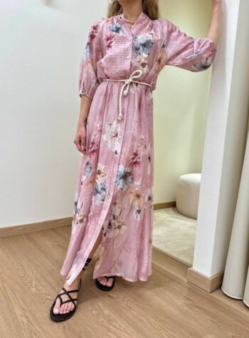 Shop Online Vestito chemisier fantasia floreale rosa Susy Mix
