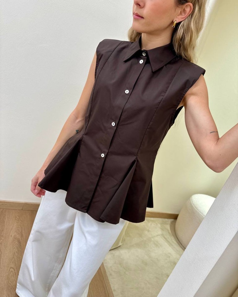 Camicia smanicata svasata moro HaveOne Shop Online Camicia smanicata svasata moro HaveOne