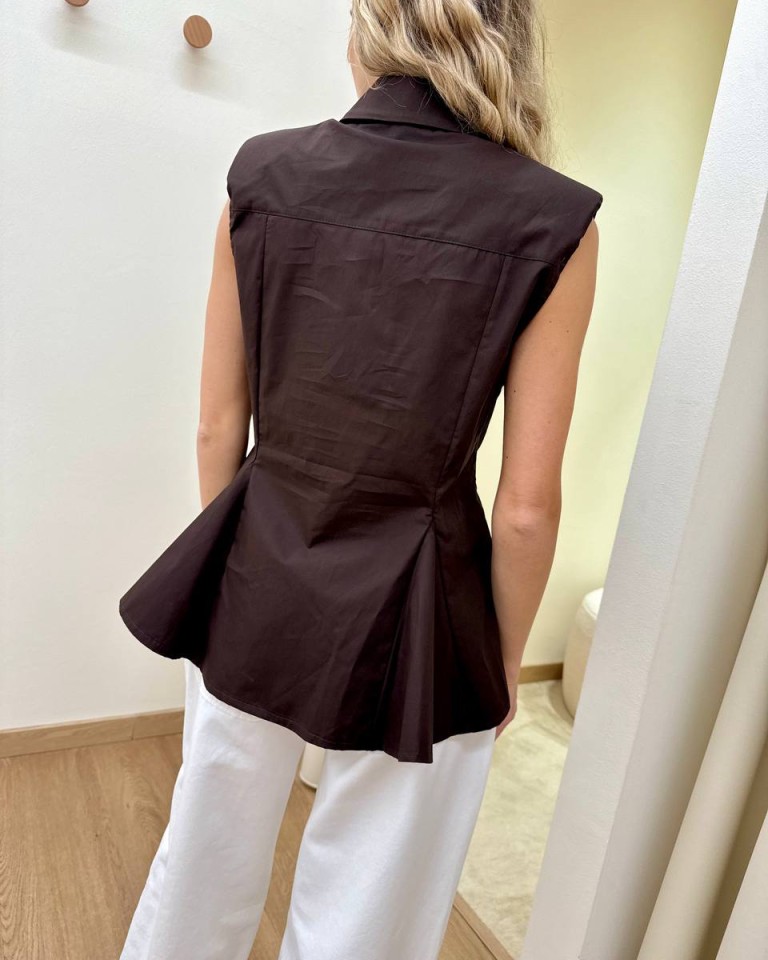 Camicia smanicata svasata moro HaveOne Shop Online Camicia smanicata svasata moro HaveOne