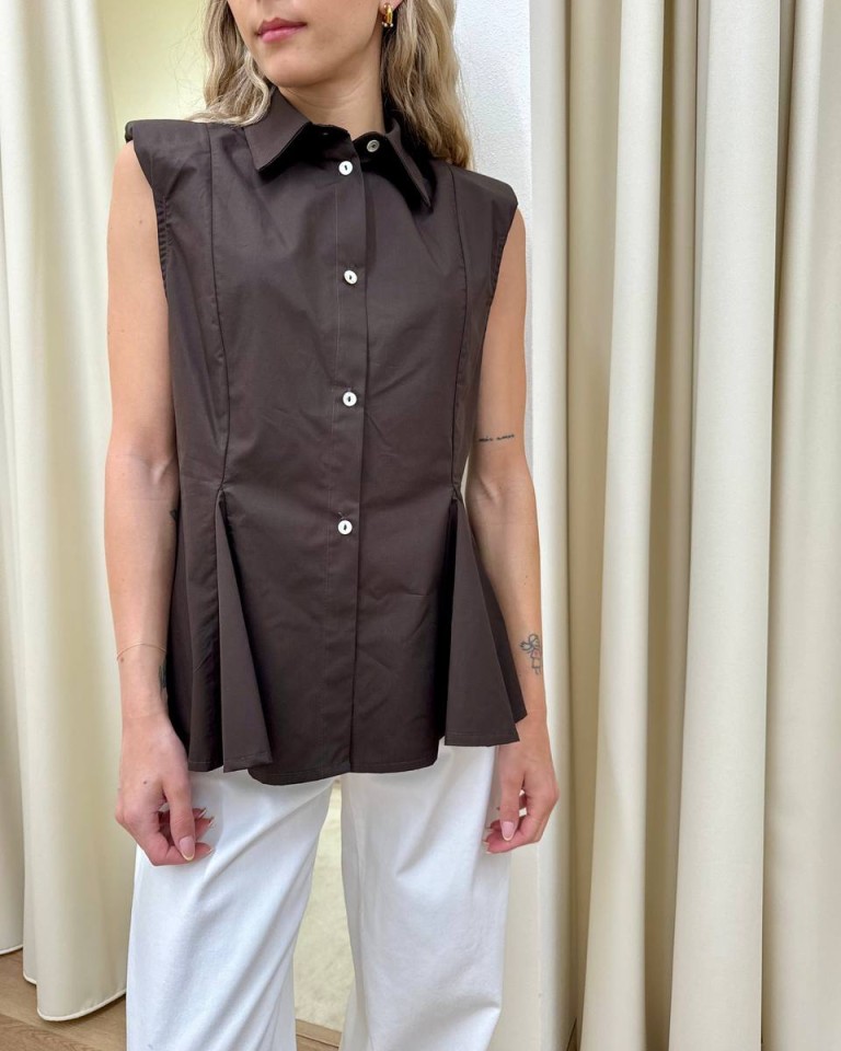 Camicia smanicata svasata moro HaveOne Shop Online Camicia smanicata svasata moro HaveOne