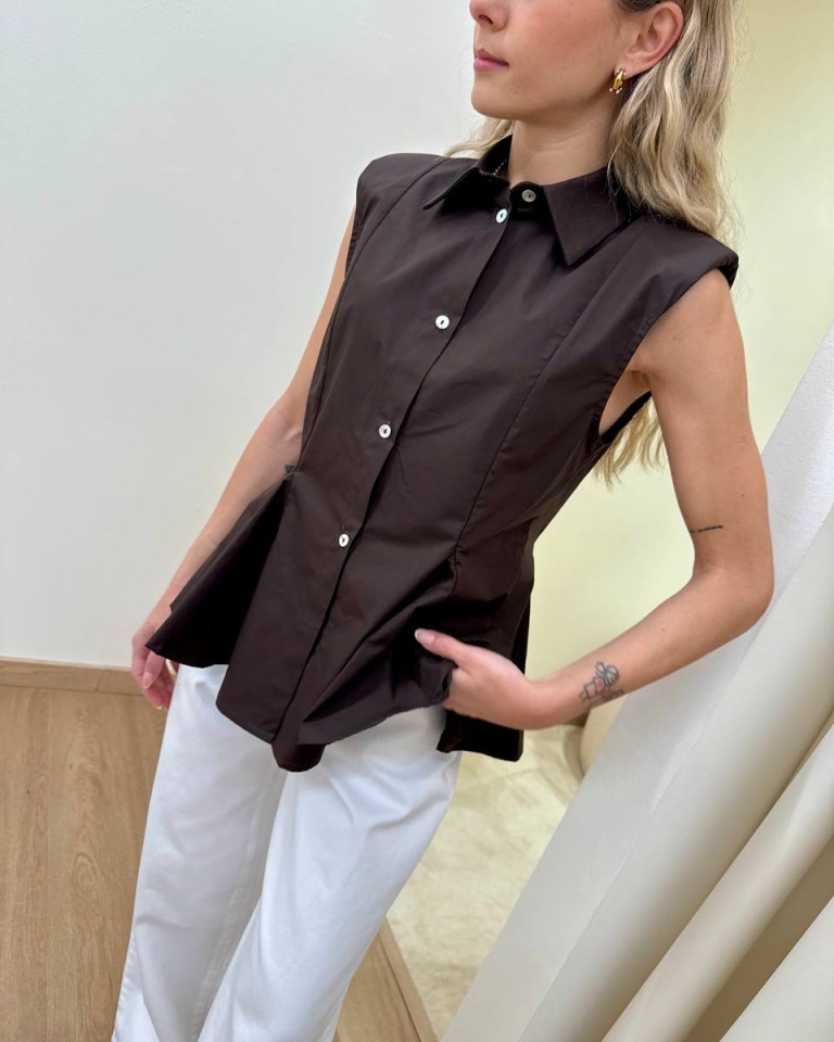 Camicia smanicata svasata moro HaveOne Shop Online Camicia smanicata svasata moro HaveOne