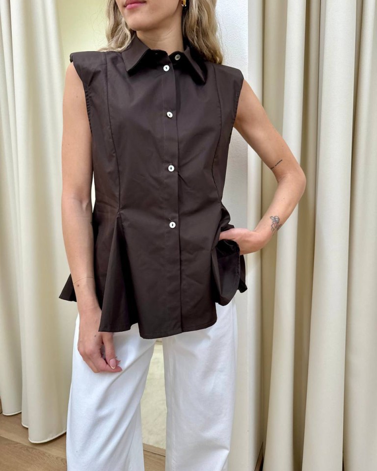 Camicia smanicata svasata moro HaveOne Shop Online Camicia smanicata svasata moro HaveOne