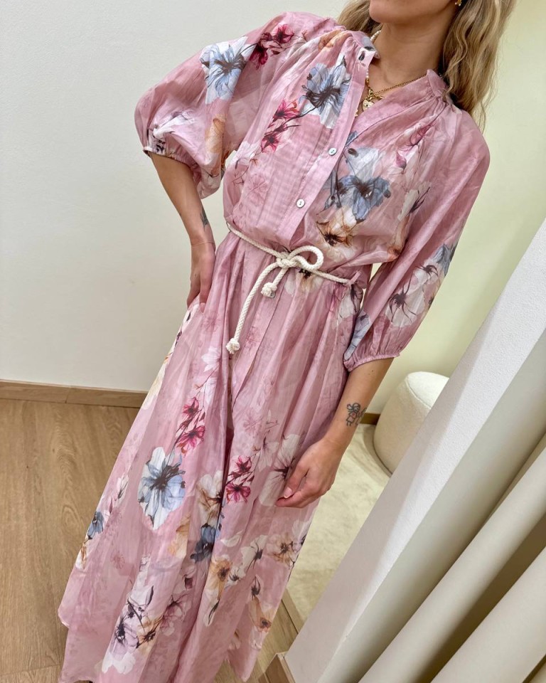 Vestito chemisier fantasia floreale rosa Susy Mix Shop Online Vestito chemisier fantasia floreale rosa Susy Mix