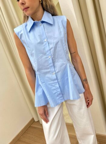 Shop Online Camicia smanicata svasata celeste HaveOne