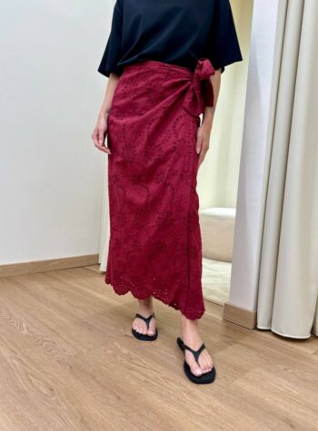 Shop Online Gonna pareo in pizzo sangallo bordeaux Kontatto