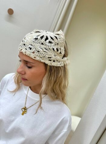 Shop Online Bandana macramè e paillettes burro HaveOne