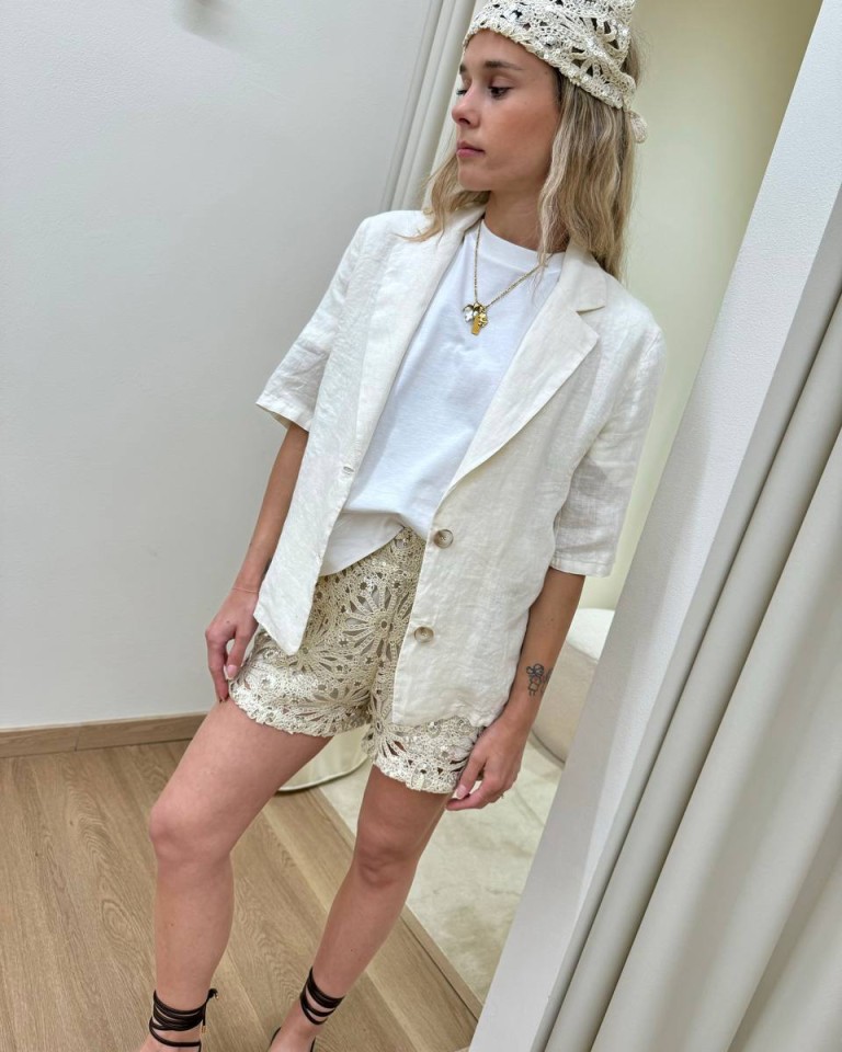 Bandana macramè e paillettes burro HaveOne Shop Online Bandana macramè e paillettes burro HaveOne