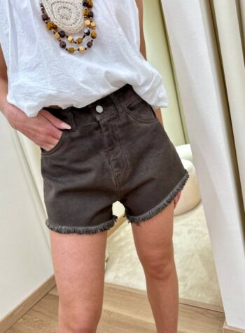 Shop Online Shorts denim orlo sfrangiato moro HaveOne