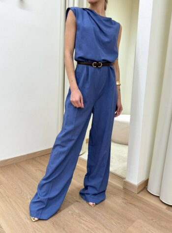 Shop Online Tuta intera indaco con cintura Vicolo