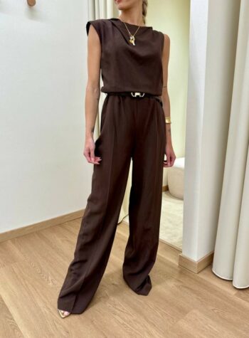 Shop Online Tuta intera moro con cintura Vicolo