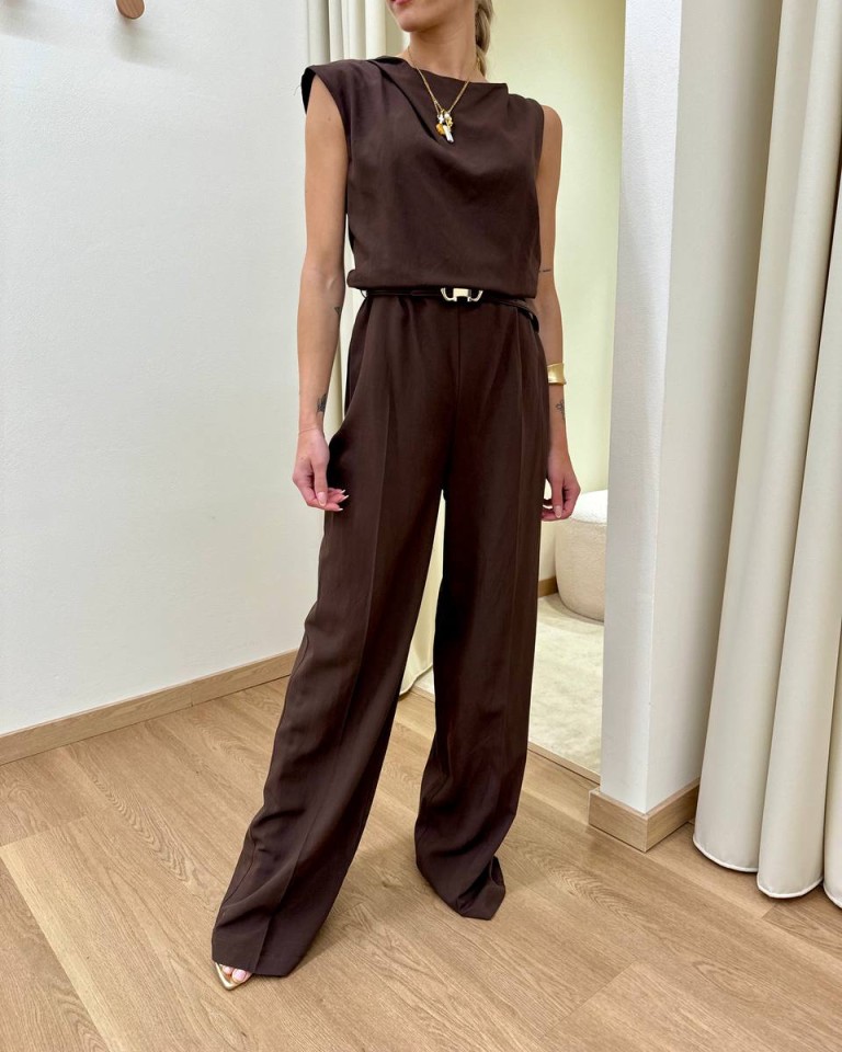 Tuta intera moro con cintura Vicolo Shop Online Tuta intera moro con cintura Vicolo