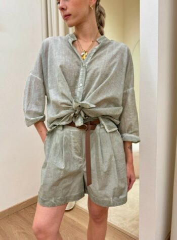 Shop Online Camicia coreana voile verde salvia HaveOne