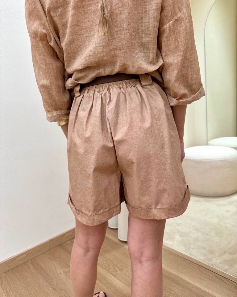 Shorts risvolto nocciola HaveOne Shop Online Shorts risvolto nocciola HaveOne