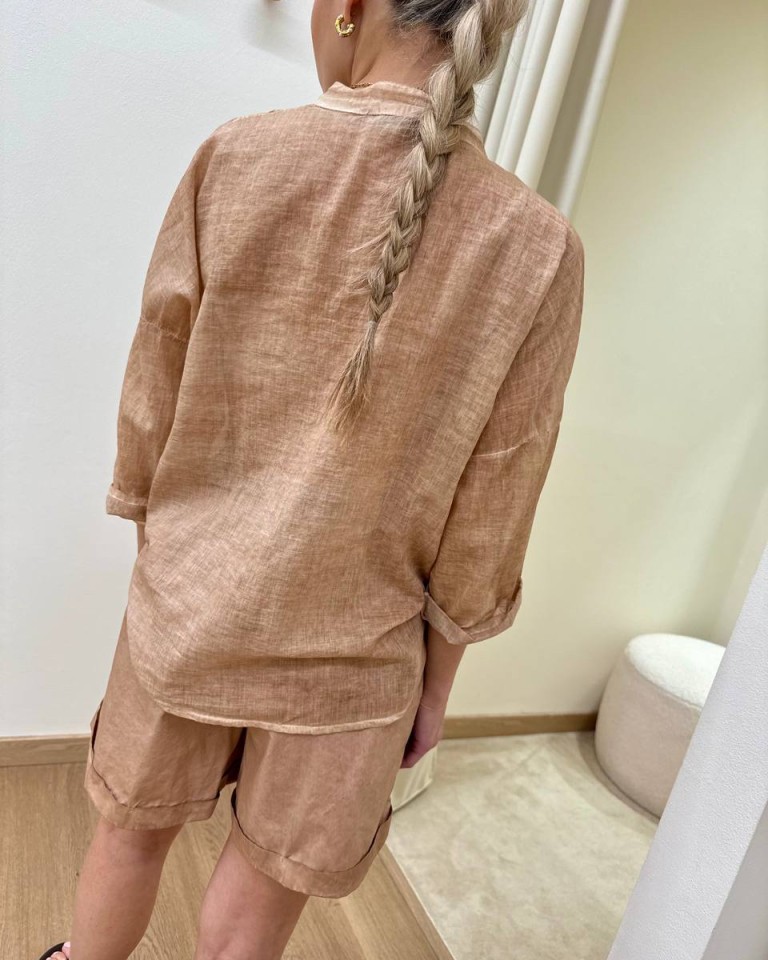 Camicia coreana voile nocciola HaveOne Shop Online Camicia coreana voile nocciola HaveOne