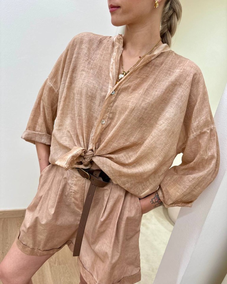 Camicia coreana voile nocciola HaveOne Shop Online Camicia coreana voile nocciola HaveOne