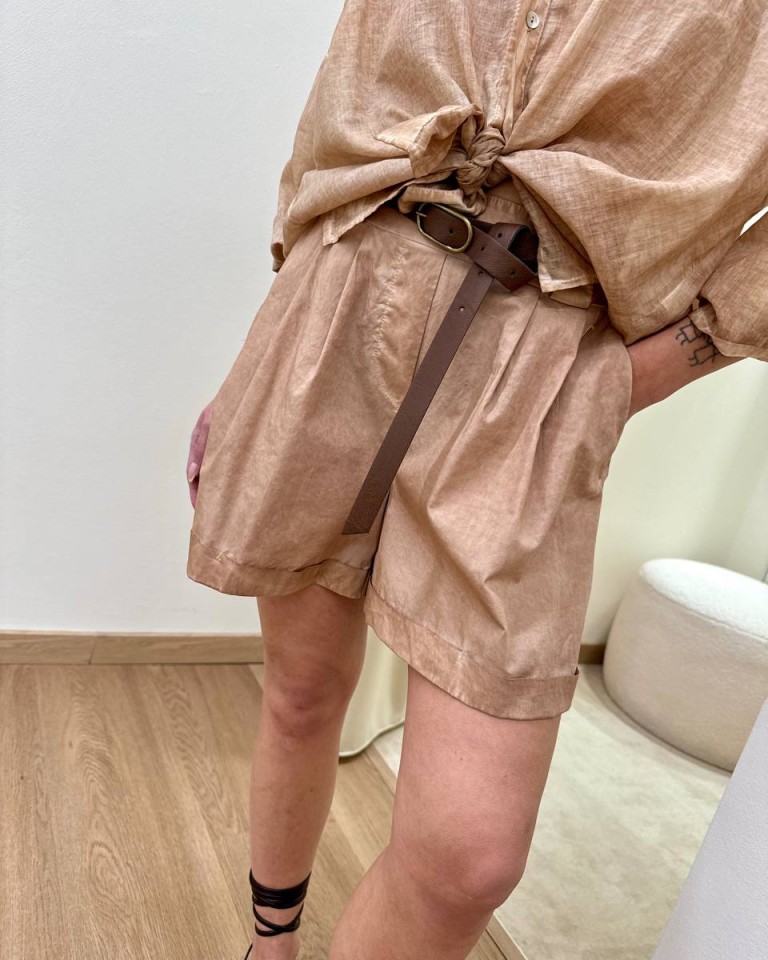 Shorts risvolto nocciola HaveOne Shop Online Shorts risvolto nocciola HaveOne