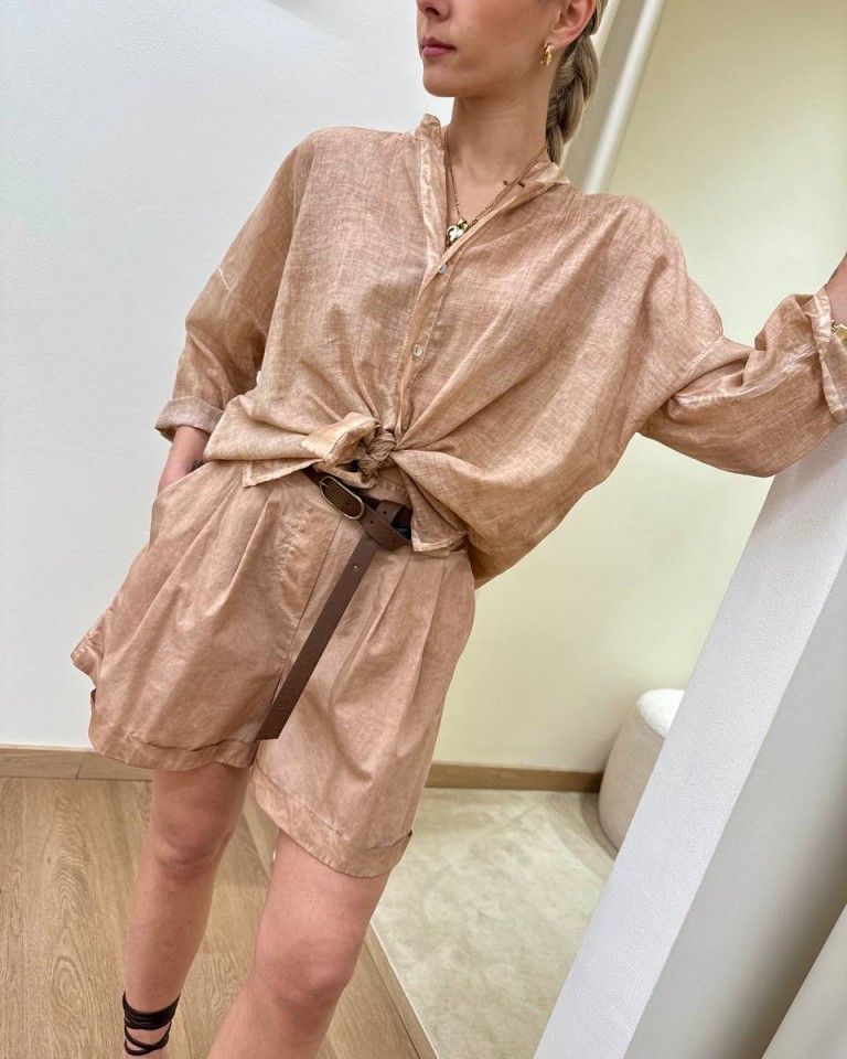 Camicia coreana voile nocciola HaveOne Shop Online Camicia coreana voile nocciola HaveOne