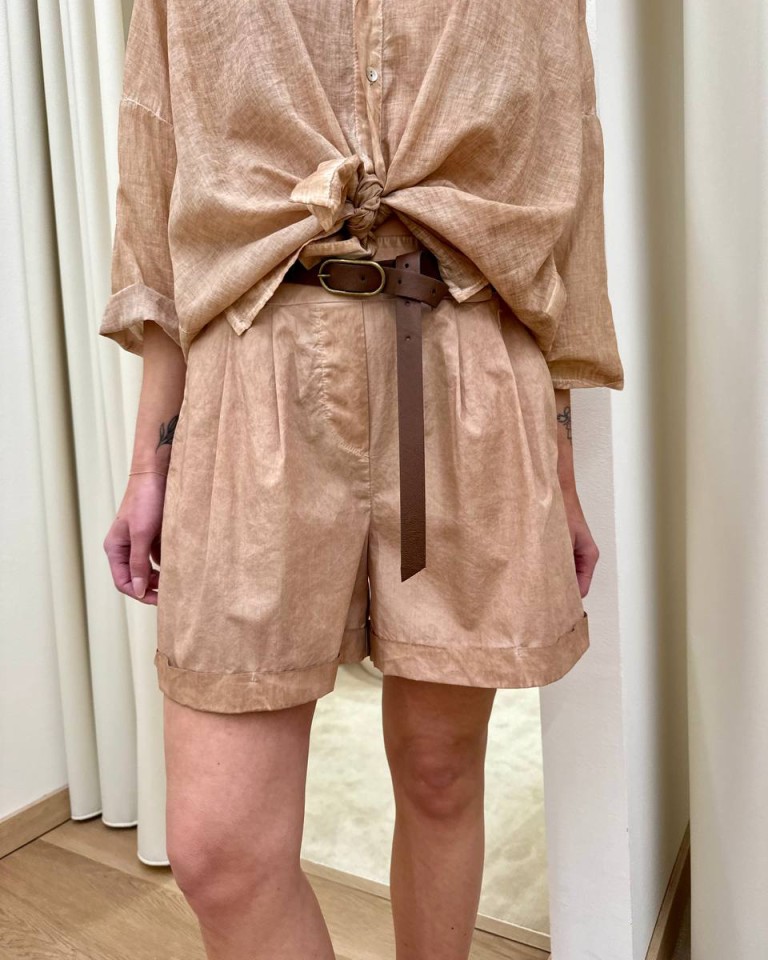 Shorts risvolto nocciola HaveOne Shop Online Shorts risvolto nocciola HaveOne