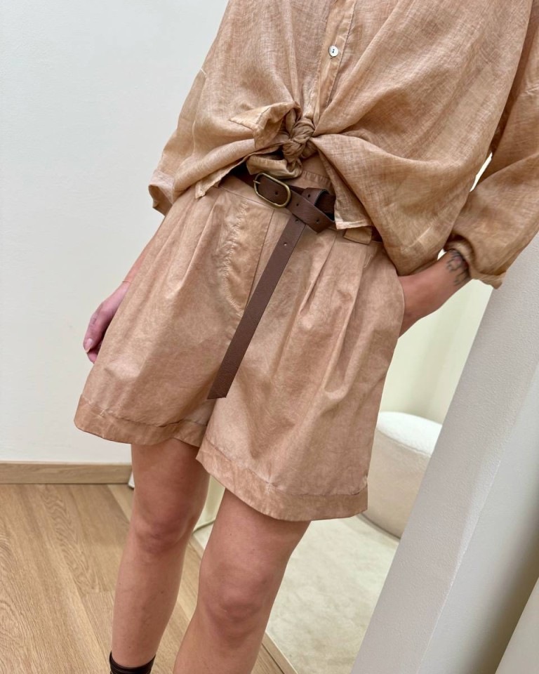 Shorts risvolto nocciola HaveOne Shop Online Shorts risvolto nocciola HaveOne