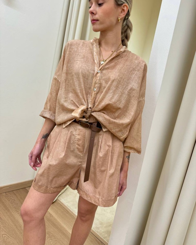 Shorts risvolto nocciola HaveOne Shop Online Shorts risvolto nocciola HaveOne