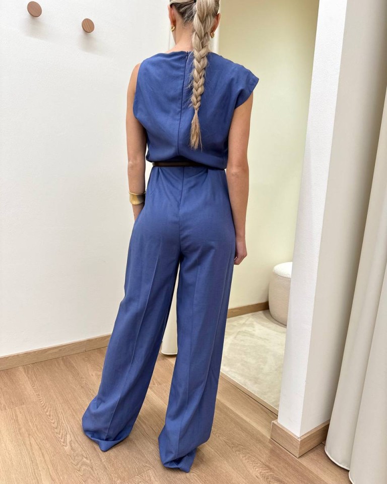 Tuta intera indaco con cintura Vicolo Shop Online Tuta intera indaco con cintura Vicolo