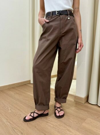 Shop Online Pantalone ovetto moro con cintura Susy Mix