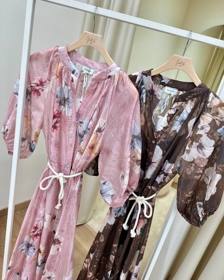 Vestito chemisier fantasia floreale moro Susy Mix Shop Online Vestito chemisier fantasia floreale moro Susy Mix