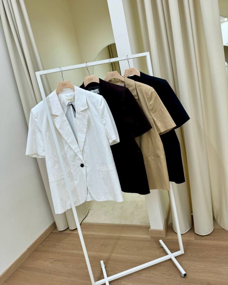 Giacca mezza manica cotone bianca Vicolo Shop Online Giacca mezza manica cotone bianca Vicolo