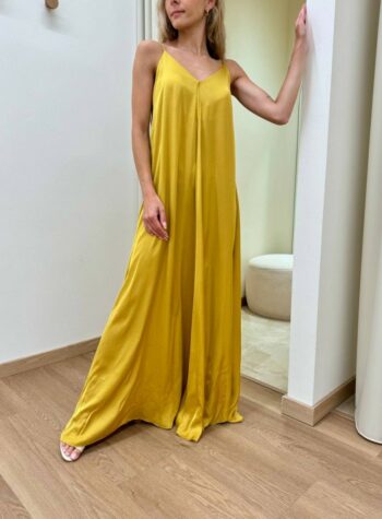 Shop Online Vestito lungo svasato senape Vicolo