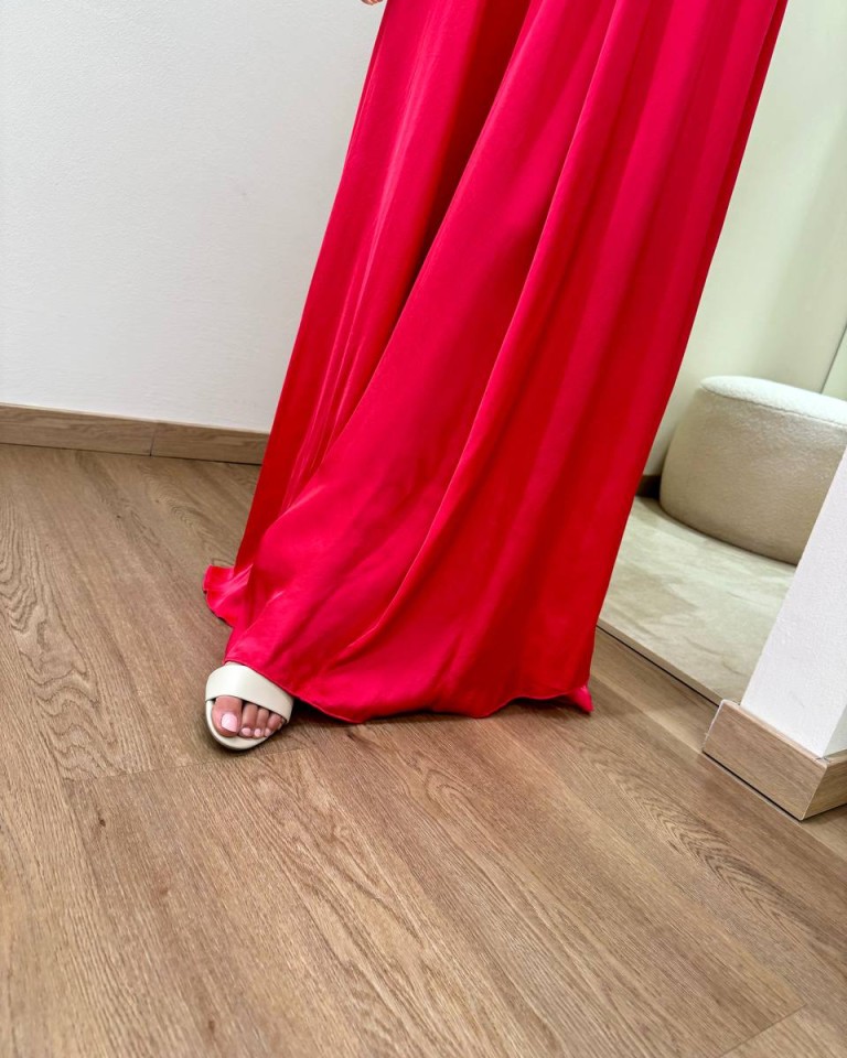 Vestito lungo svasato rosa corallo Vicolo Shop Online Vestito lungo svasato rosa corallo Vicolo