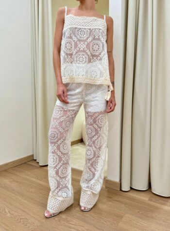 Shop Online Pantalone balza fondo pizzo burro HaveOne