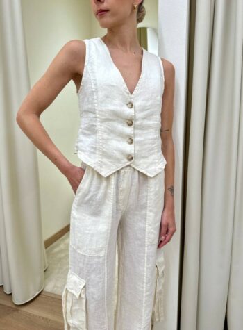 Shop Online Gilet in lino burro HaveOne