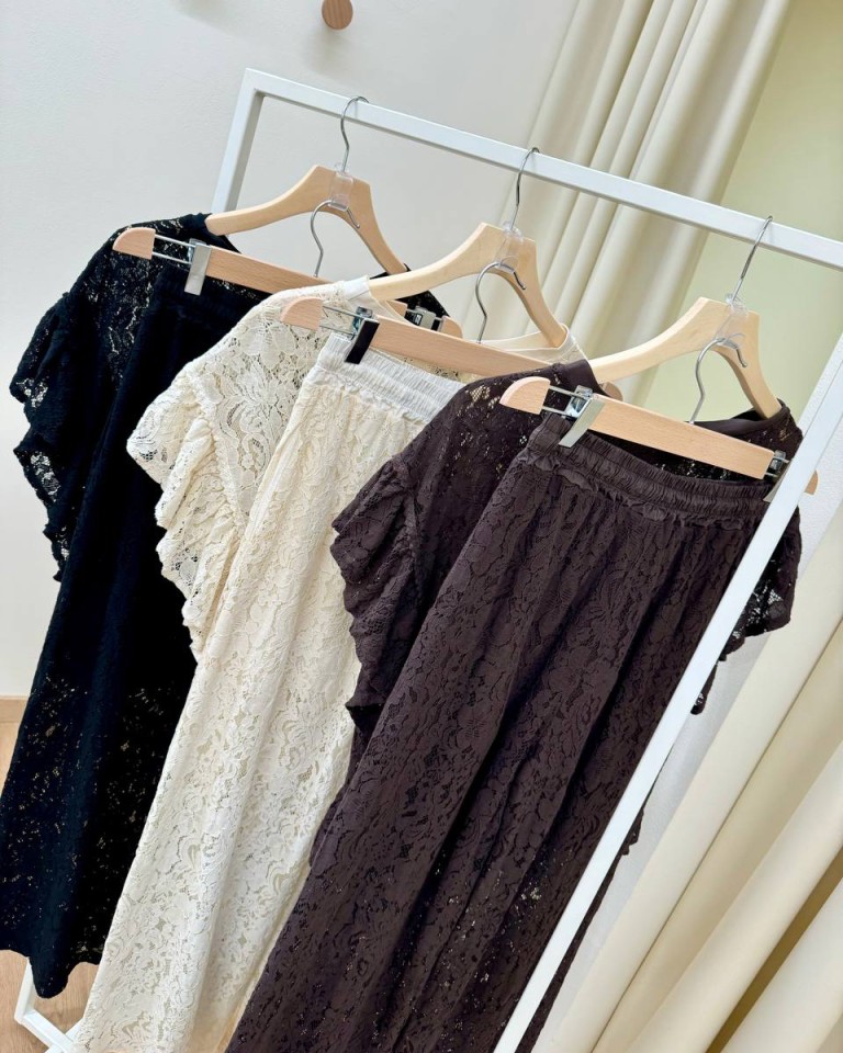 Pantalone in pizzo burro Susy Mix Shop Online Pantalone in pizzo burro Susy Mix
