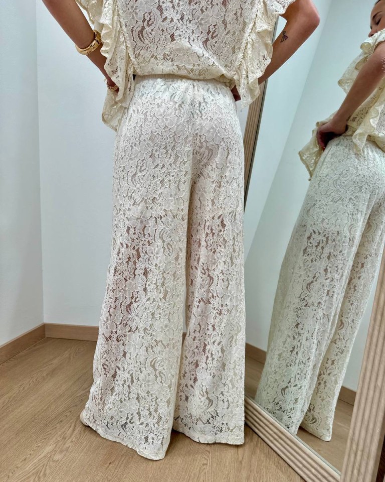 Pantalone in pizzo burro Susy Mix Shop Online Pantalone in pizzo burro Susy Mix