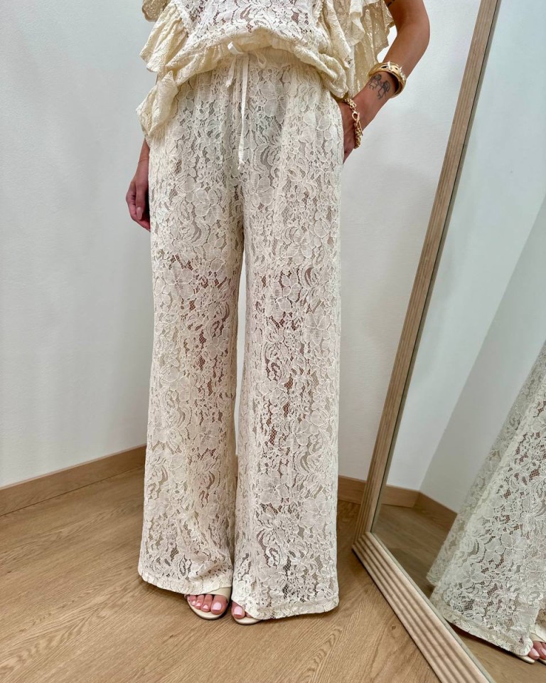 Pantalone in pizzo burro Susy Mix Shop Online Pantalone in pizzo burro Susy Mix
