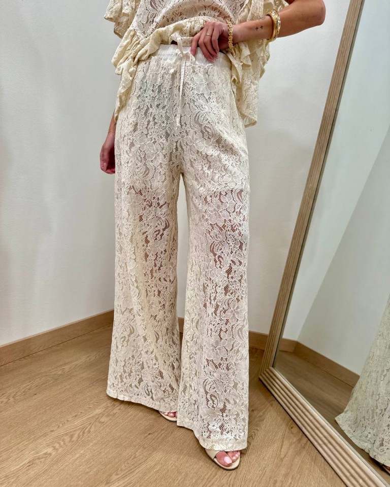 Pantalone in pizzo burro Susy Mix Shop Online Pantalone in pizzo burro Susy Mix