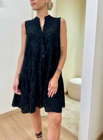 Shop Online Vestito corto in pizzo sangallo nero Susy Mix
