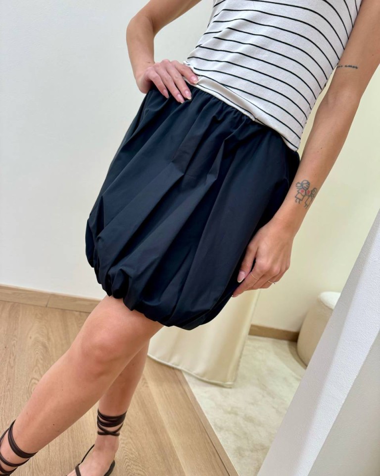 Vestito righe gonna a palloncino bianco Susy Mix Shop Online Vestito righe gonna a palloncino bianco Susy Mix