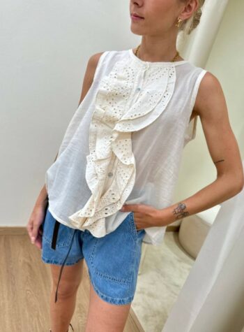 Shop Online Top rouches in sangallo burro Susy Mix