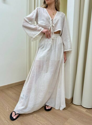 Shop Online Gonna incrociata voile avorio HaveOne