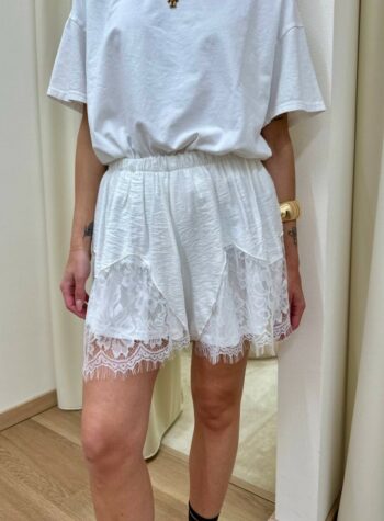 Shop Online Shorts inserto pizzo panna HaveOne