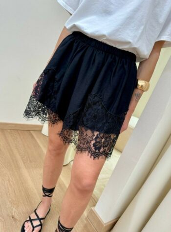 Shop Online Shorts inserto pizzo nero HaveOne