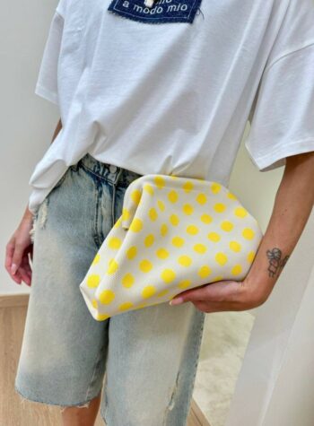 Shop Online Pouch bag pois burro e gialli Sticky Bestie