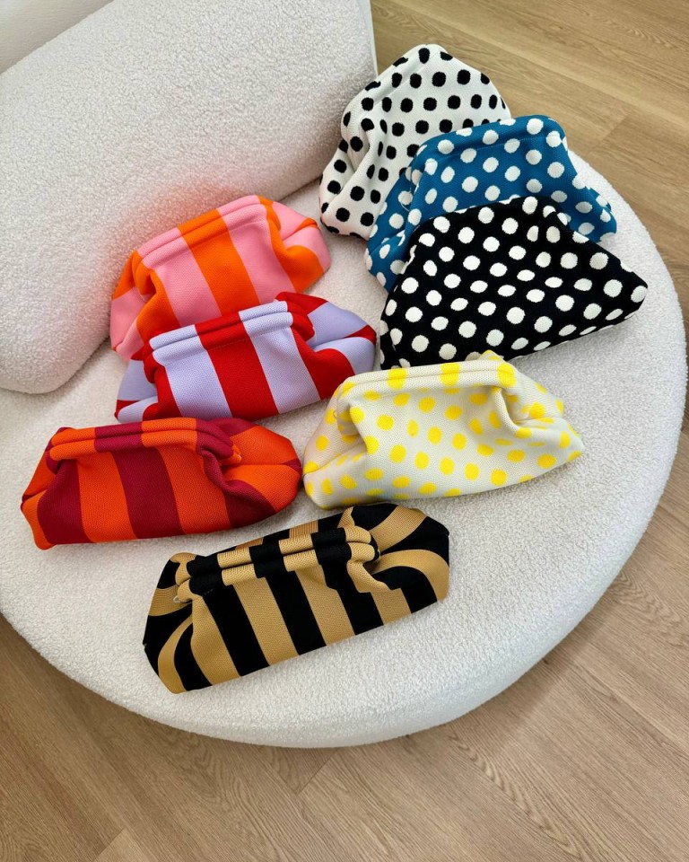 Pouch bag righe rosa e arancio Sticky Bestie Shop Online Pouch bag righe rosa e arancio Sticky Bestie